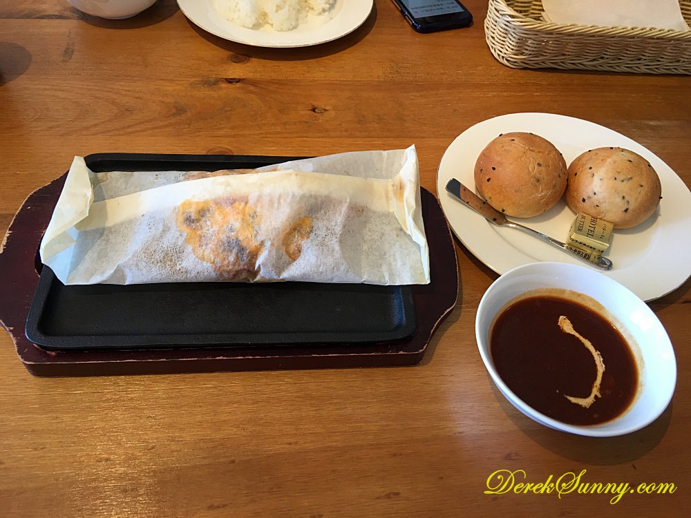 Sasebo_Sunset 紙包漢堡排+麵包+洋蔥湯
